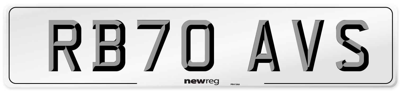 RB70 AVS Number Plate from New Reg